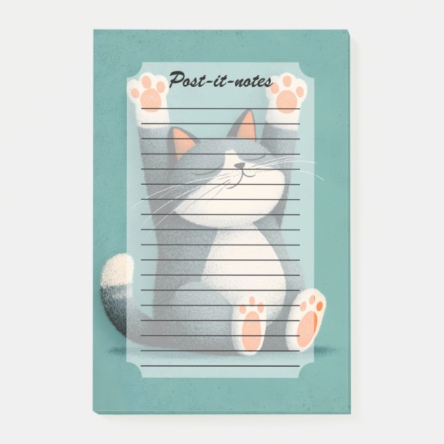 Professionell tupplurstagare Roligt sovande katt Post-it Block (Framsida)
