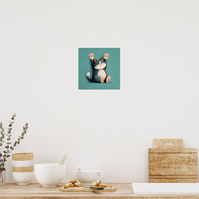 Professionell tupplurstagare Roligt sovande katt Poster (Kök)