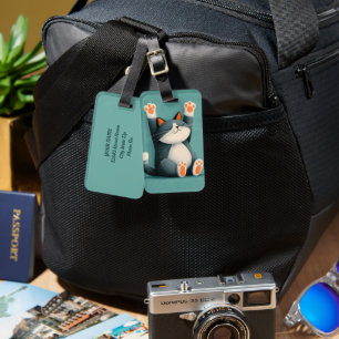 Professionell tupplystare Roligt sovande katt Bagagebricka
