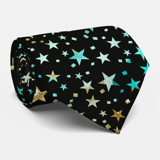 Professionell Turcos Blue Faux Guld Stars Black Slips (Rullad)