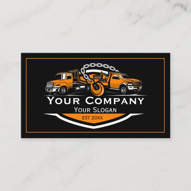 Professionell Twing Company, Hauling Service Visitkort (Framsida)