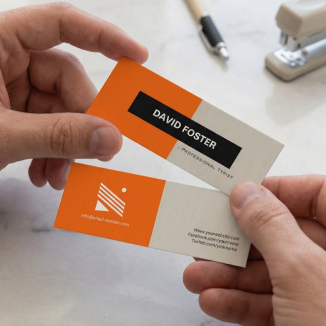 Professionell Typist - Snyggt för enkel Elegant Mini Visitkort (Skapare uppladdad)