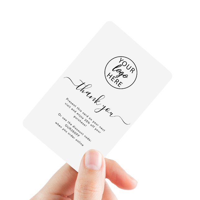 Professionell Typography Business Logotyp Rabattkort (Professional Typography Business Logo Discount Card)