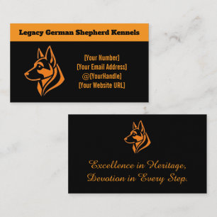 Professionell tysk schäfer kennel visitkort
