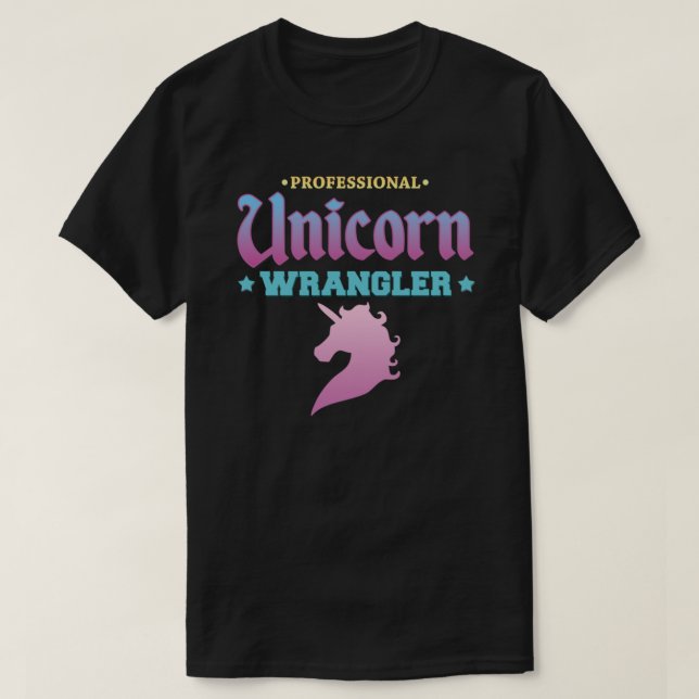 Professionell Unicorn Wrangler Classic T-Shirt (Design framsida)