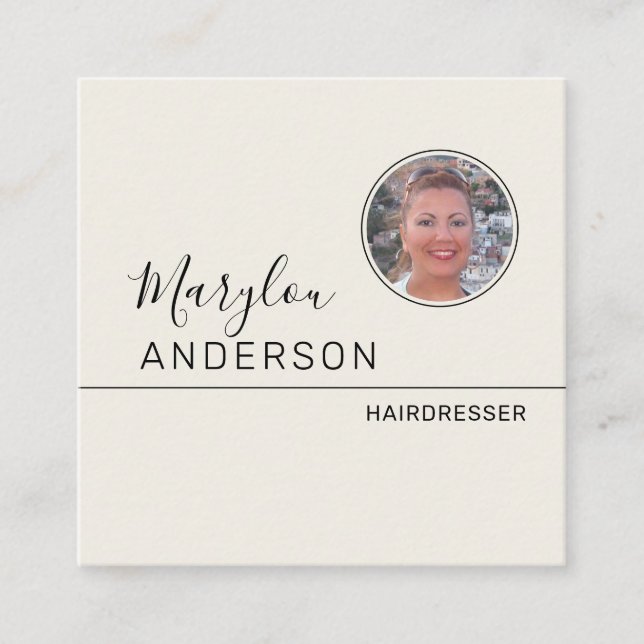 Professionell - UNISEX (FOTOINFOGA) Fyrkantigt Visitkort (Framsida)