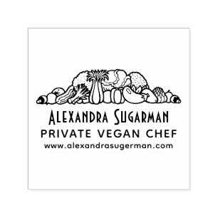 Professionell Veganisk Kock Grönsaker Företag Logo Självfärgande Stämpel