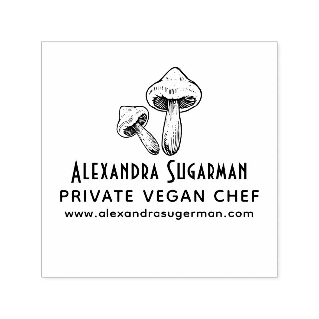 Professionell vegansk kock Svamp Logotyp 1 Självfärgande Stämpel (Design)