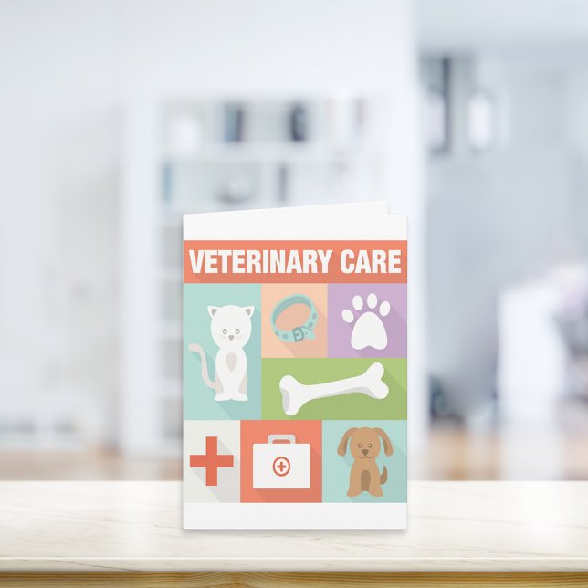 Professionell veterinär ikonisk design kort (Skapare uppladdad)