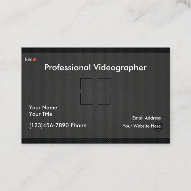 Professionell videofilmare visitkort (Framsida)