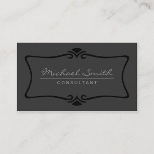 Professionell Vintage Art Deco Elegant Black Visitkort