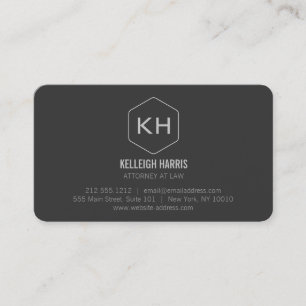 Professionell Vintage Grått Monogram Logotyp II Visitkort