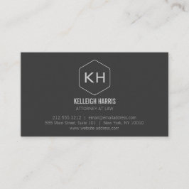 Professionell Vintage Grått Monogram Logotyp Visitkort