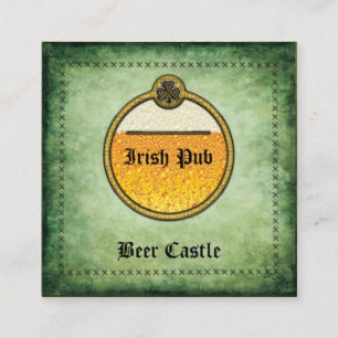 Professionell vintage Irish Pub öllogotyp Fyrkantigt Visitkort