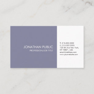 Professionell Violet White Elegant Artistic Plain Visitkort