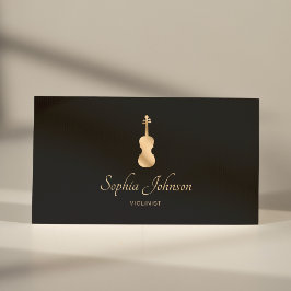 Professionell Violinist Guld Elegant Visitkort