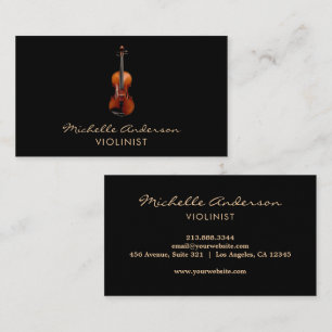 Professionell violinist Violin musikalisk Svart Gu Visitkort