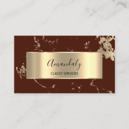 Professionell VIP Guld Abstrakt Marble Maroon Bron Visitkort