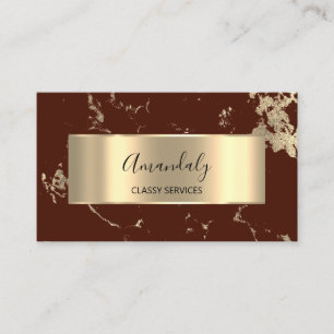Professionell VIP Guld Abstrakt Marble Maroon Bron Visitkort