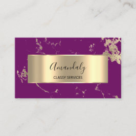 Professionell VIP Guld Abstrakt Marble Rosa Berry Visitkort
