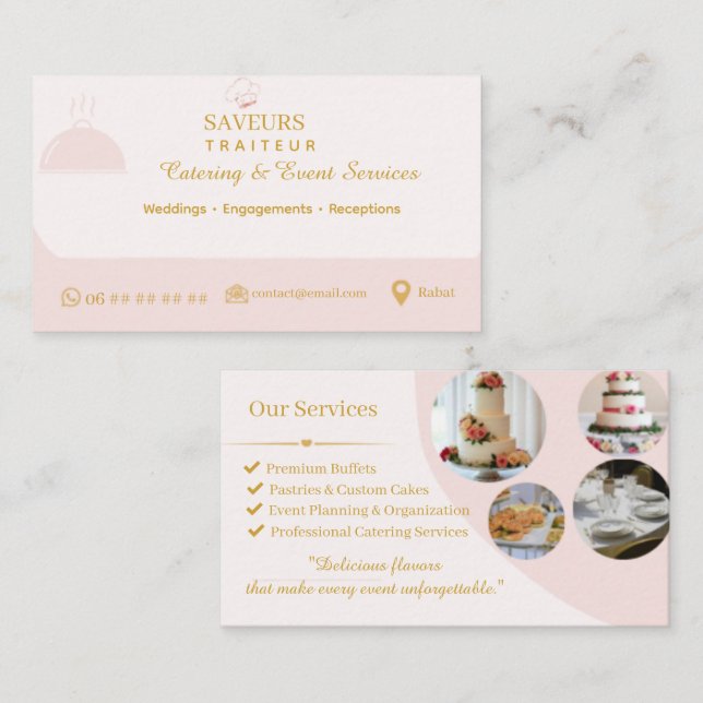 Professionell visitkort för cateringverksamhet (Fram/baksida)