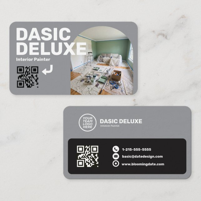 Professionell visitkort med logotyp och QR-kod (Fram/baksida)