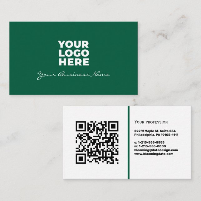 Professionell visitkort med QR-kod och logotyp (Fram/baksida)