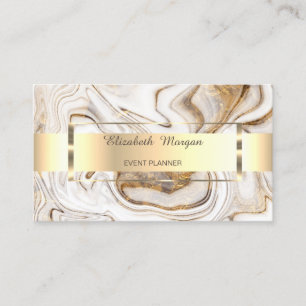 Professionell Vit Brun Guld Randig Marmor Visitkort