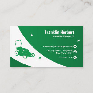 Professionell Vit Grönt Gräsmatta Care & Landscapi Visitkort