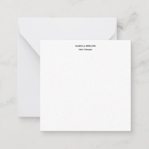 Professionell Vit Minimalistisk Enkel Kreativ Anteckningskort