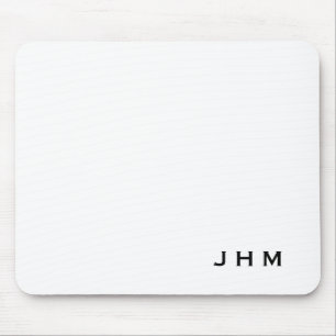 Professionell Vit Monogram Initialer-musknapp Musmatta