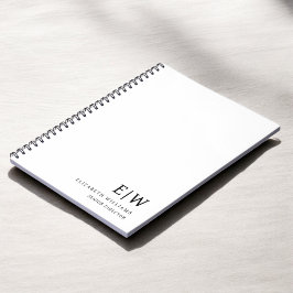 Professionell Vit Monogram Verksamhetsinitial Anteckningsbok