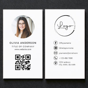 Professionell vit QR-kod för sociala medier Visitkort