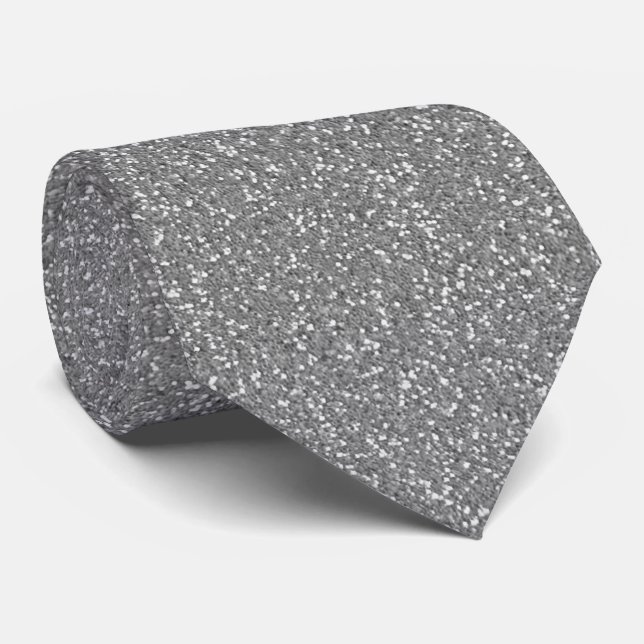 Professionell vit silver glitter gnista brudgum slips (Rullad)