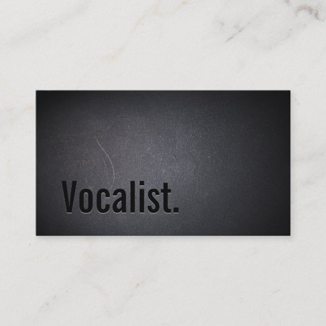 Professionell Vocalist Minimalist Black Visitkort (Framsida)