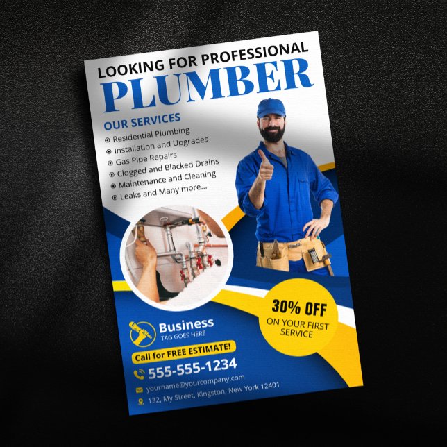 Professionell VVS-entreprenör Blå Flygblad (Skapare uppladdad)