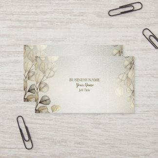 Professionell Watercolor Golden Eucalyptus Foliage Visitkort