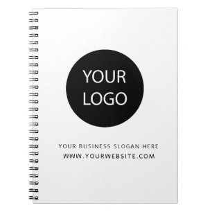 Professionell White Anpassningsbar Company Logotyp Anteckningsbok