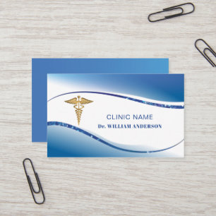Professionell White Blue Medical Doktor Clinic Visitkort