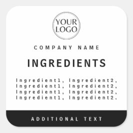 Professionell White Company Logotyp Ingredients et Fyrkantigt Klistermärke