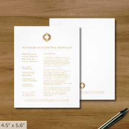 Professionell White Guld Logotyp Flygblad