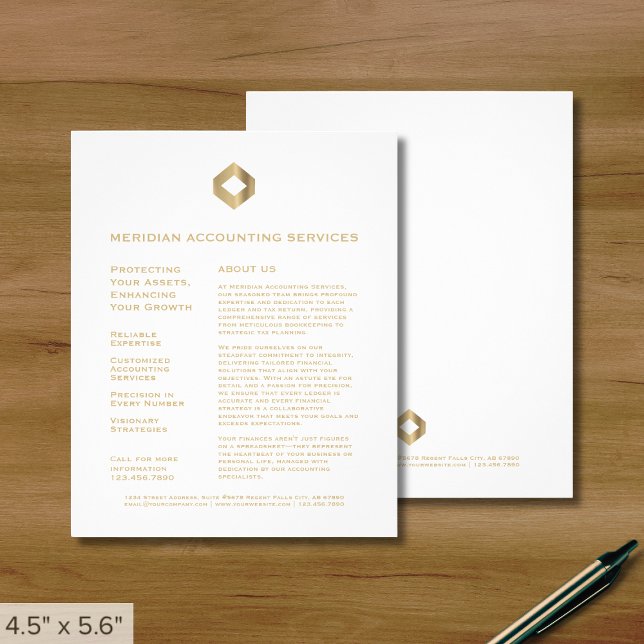 Professionell White Guld Logotyp Flygblad (Skapare uppladdad)