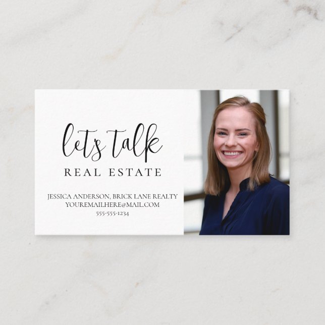 Professionell White Låt oss Talk Real Gods Visitkort (Framsida)