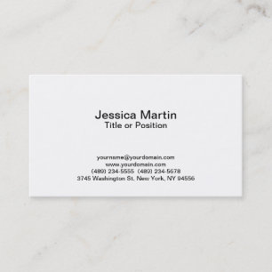 Professionell White Manager Consultant Chief Visitkort