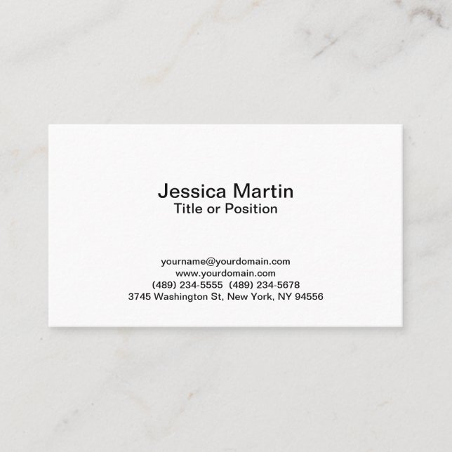 Professionell White Manager Consultant Chief Visitkort (Framsida)