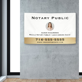 Professionell White Notary Round Photo Marknadsför