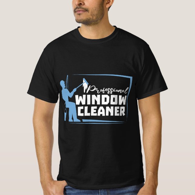 Professionell Window Cleaner Gift Washer Pappa Hus T Shirt (Framsida)