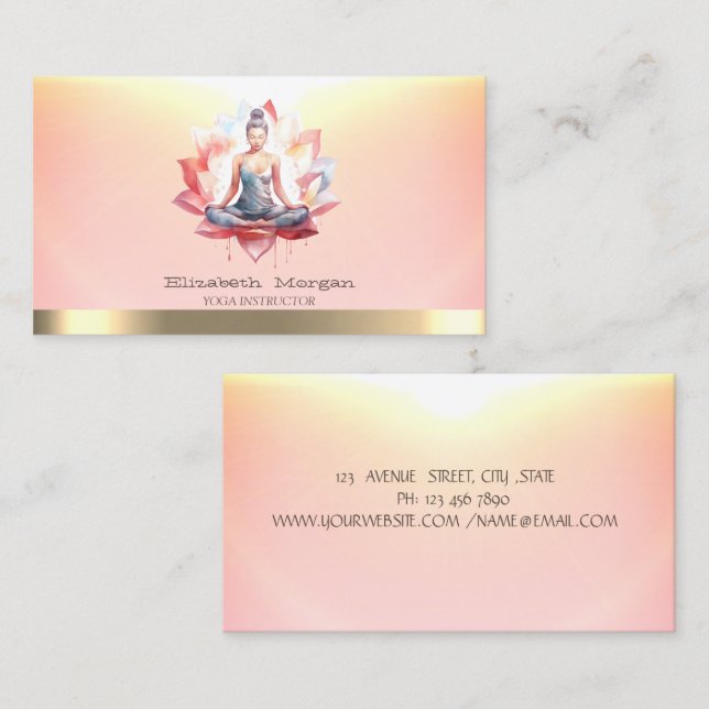 Professionell Women Lotus Yoga Visitkort (Fram/baksida)