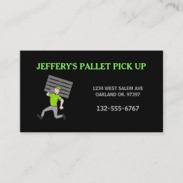 Professionell Wood Pallet Tecknad Guy Visitkort