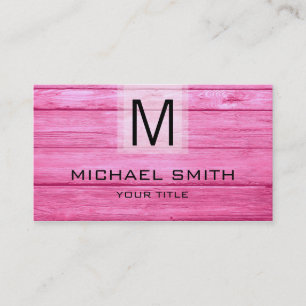 Professionell Wood Textured Monogram Visitkort